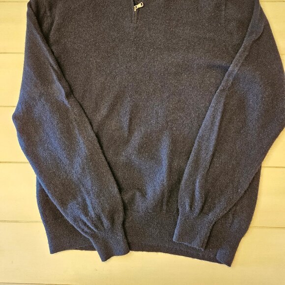 J.Crew Navy Cashmere Half-Zip Sweater - Size XL - Picture 2 of 7